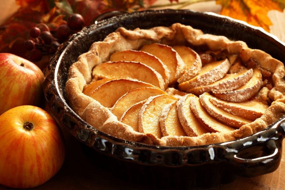 Recette de tarte aux pommes.